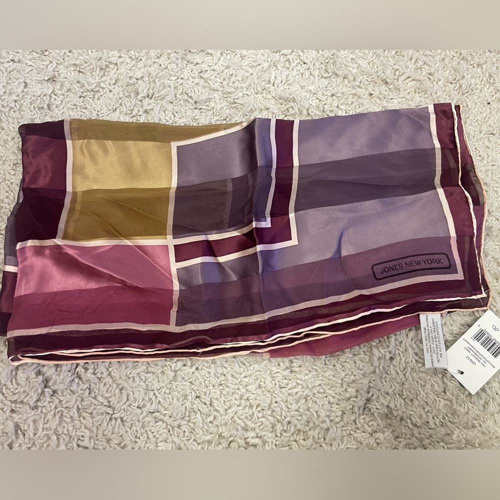 Vintage Abstract Jones New York Silk Scarf NWT